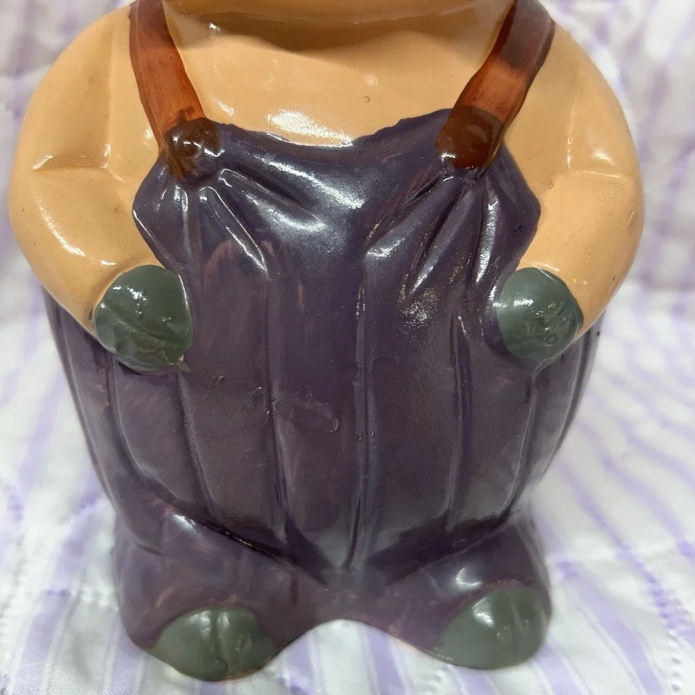 Vintage Rare Chalkware Pig Piggy Bank Hand Painted